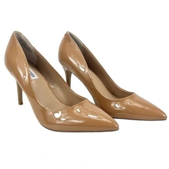 Steve Madden Shoes - NWOB - STEVE MADDEN Vala Camel Patent Leather High Heel Pumps
